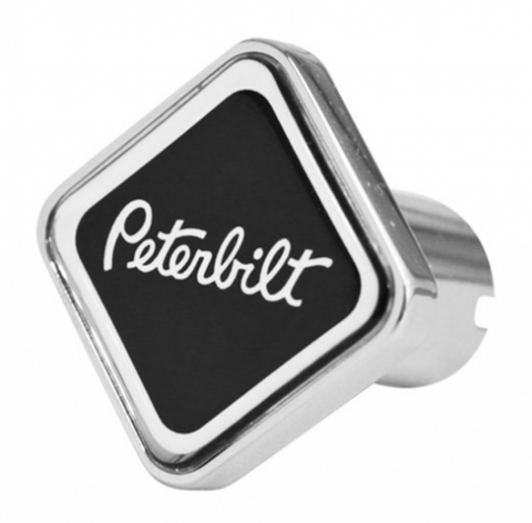 CK-PB-S-6090 : Peterbilt Logo Square Knob Black/Chrome 190