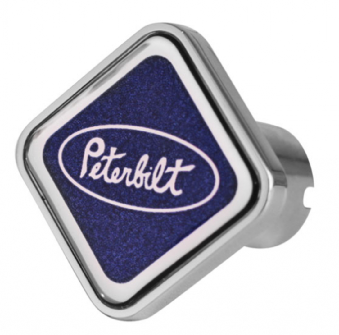 CUSTOM KNOBS-PB1-S-7747 : Peterbilt Oval Logo Square Knob Blue 647