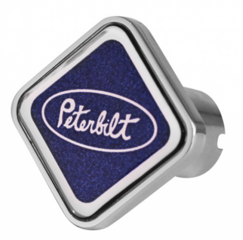 CK-PB1-S-7747 : Peterbilt Oval Logo Square Knob Blue 647