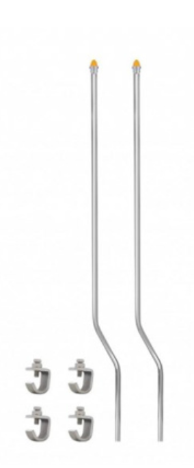 UNITED PACIFIC - 86068 : STAINLESS BUMPER GUIDE KIT WITH WATERMELON LENS TOP - AMBER LENS (PAIR)