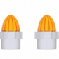 UNITED PACIFIC - 86068 : STAINLESS BUMPER GUIDE KIT WITH WATERMELON LENS TOP - AMBER LENS (PAIR)