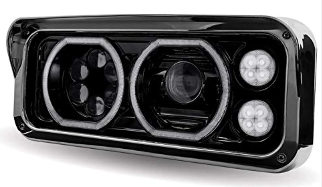 TX-TLED-H122: Black Universal LED Projector Headlight Assembly (Driver)