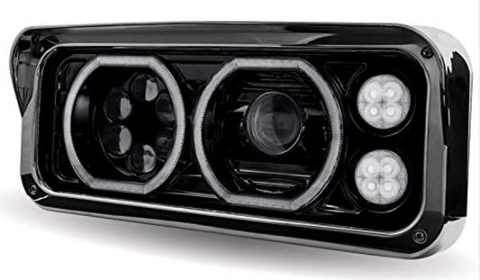 TX-TLED-H122: Black Universal LED Projector Headlight Assembly (Driver)
