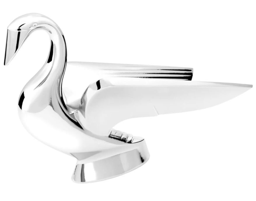Grand General - 48081 : Chrome Deluxe Swan With Wonderwing Hood Ornament