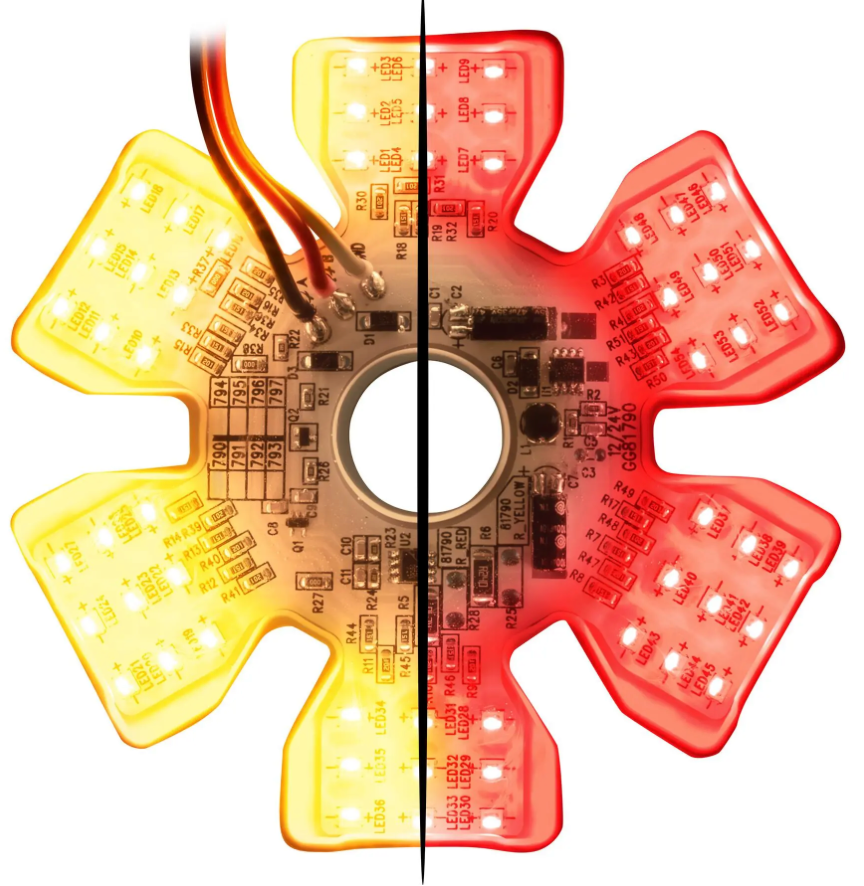 GG - 81790: AMBER/RED LED Ultra Thin Hex Air Cleaner Dual Color LED Light
