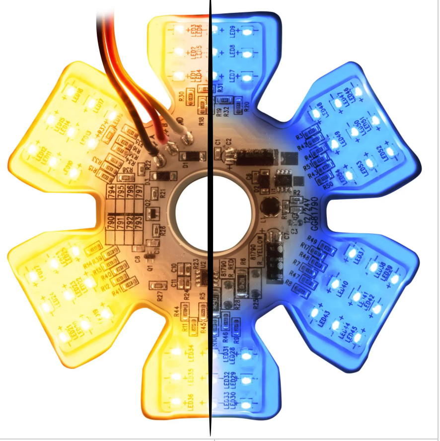 GG - 81791: AMBER/BLUE LED Ultra Thin Hex Air Cleaner Dual Color LED Light
