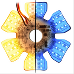 GG-81791 : ULTRA THIN HEX AIR CLEANER DUAL COLOR LED LIGHT - AMBER / BLUE LED