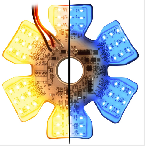 GG-81791 : ULTRA THIN HEX AIR CLEANER DUAL COLOR LED LIGHT - AMBER / BLUE LED