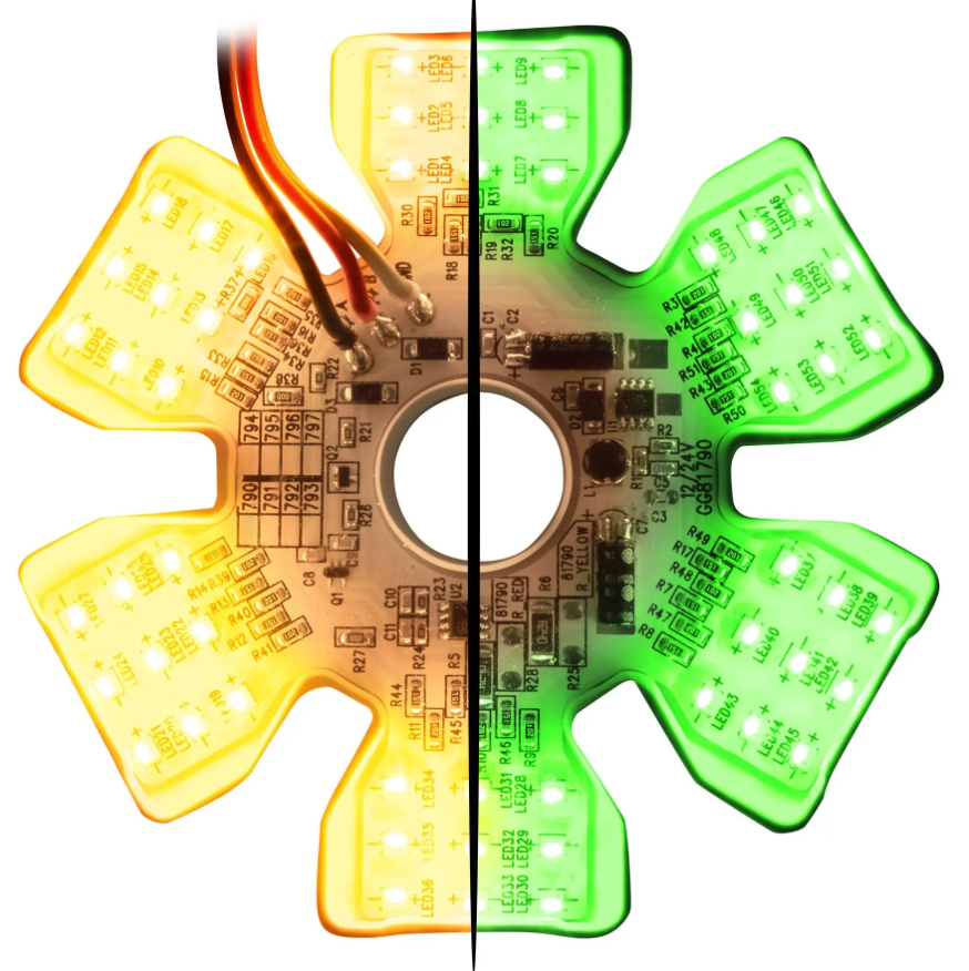 GG - 81792: AMBER/GREEN LED Ultra Thin Hex Air Cleaner Dual Color LED Light
