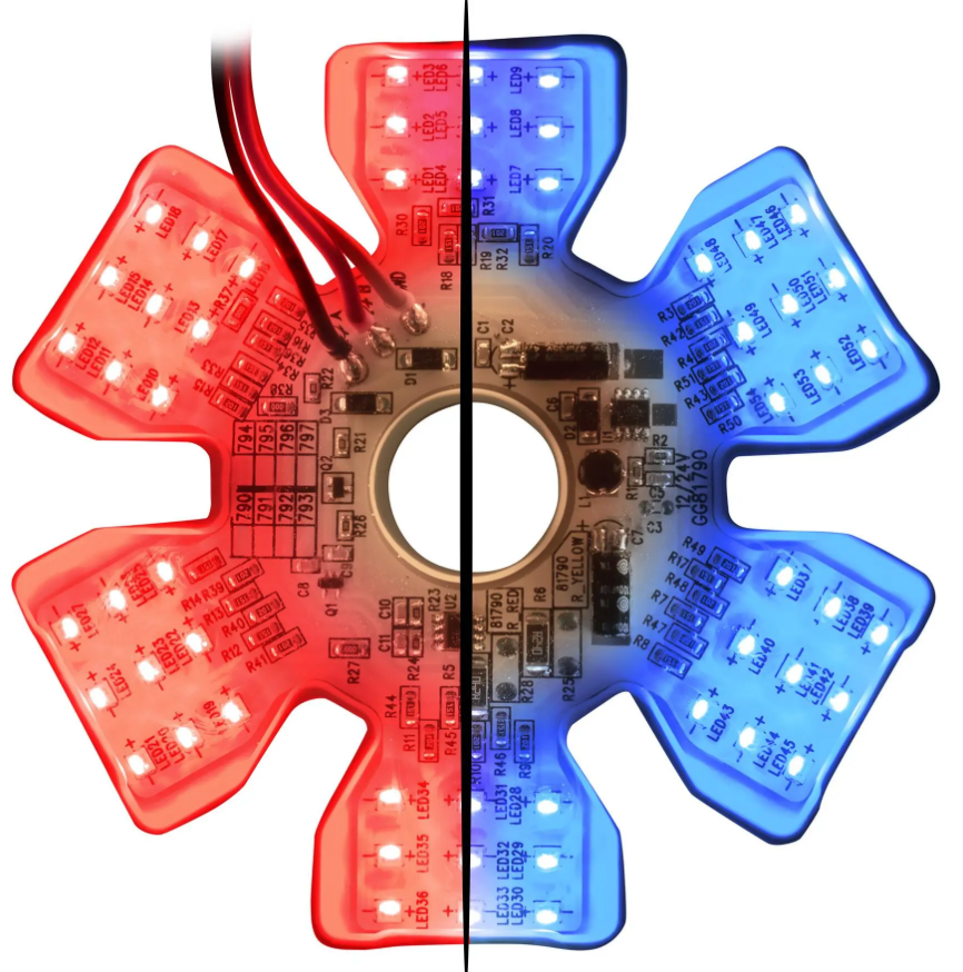 GG- 81794: RED/BLUE LED Ultra Think HEX Air Cleaner Dual Colour LED Light