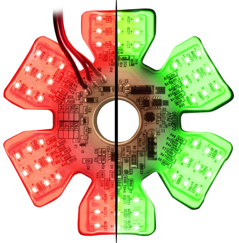 GG-81795 : ULTRA THIN HEX AIR CLEANER DUAL COLOR LED LIGHT - RED / GREEN LED