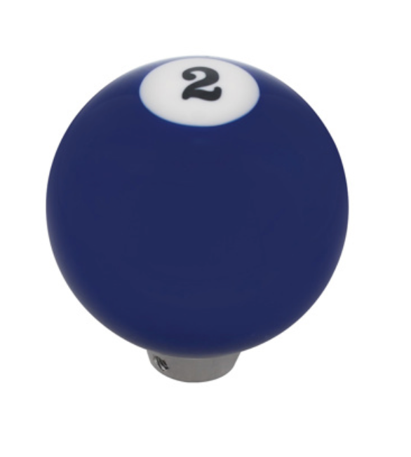 UNITED PACIFIC - 70662 : NUMBER 2 POOL BALL GEARSHIFT KNOB - GLOSS BLUE