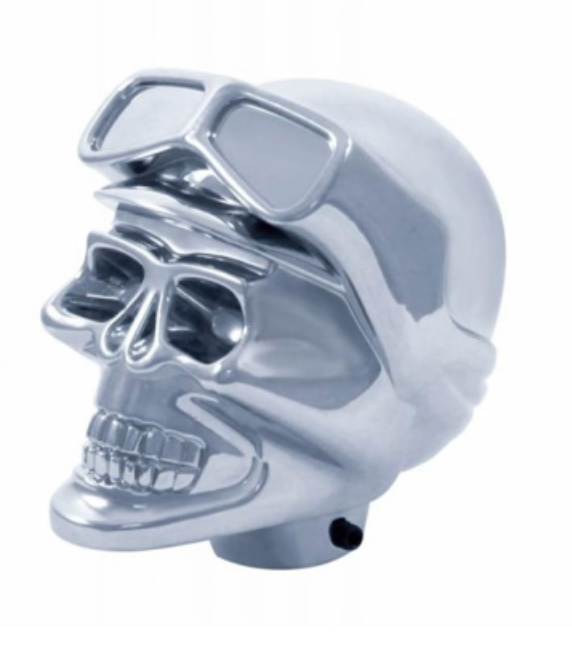 UNITED PACIFIC - 70629B : SKULL BIKER GEARSHIFT KNOB ONLY - CHROME (BULK)