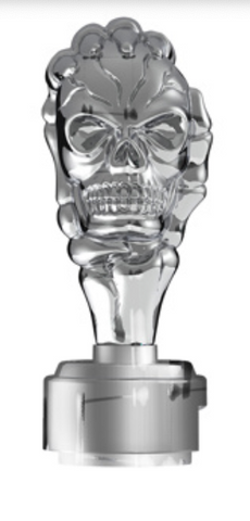 UP-70709 : THREAD-ON SKULL GEARSHIFT KNOB WITH 13/15/18 SPEED ADAPTER - CHROME