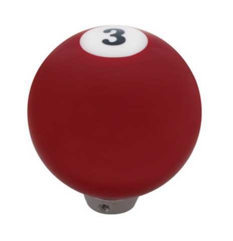 UP-70663 : NUMBER 3 POOL BALL GEARSHIFT KNOB - GLOSS RED