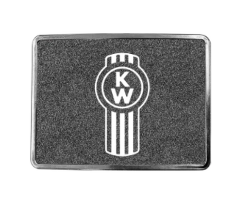 CK-BR-K-5778 : Rectangular Belt Buckle KW Logo Metallic  Black 195