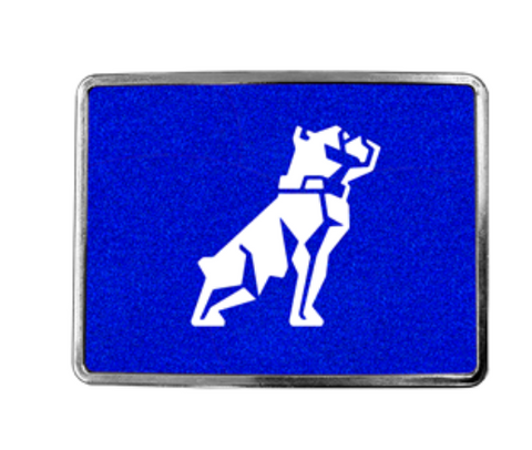 CK-BR-M2-7747 : Rectangular Belt Buckle MK Bulldog Logo Blue 647