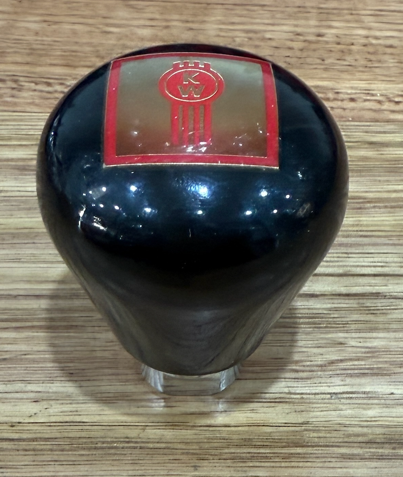 GS-KSB1 : Solid Black Billet Gear Shifter Knob with Square chrome/red KW detail
