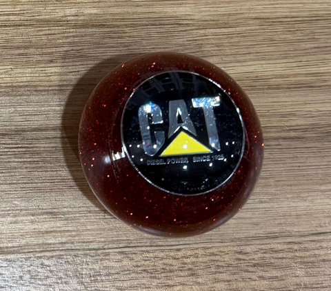 GS-CATR1 :Red Glitter Round Knob with Round black/silver/yellow CAT detail