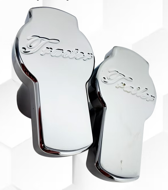 Lifetime - 0484-K : Chrome Plated Billet Aluminum Tractor/Trailer Knobs (Kenworth Keyhole)