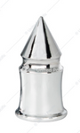 UP-10553B : 33MM X 4-3/8" CHROME PLASTIC V-SPIKE NUT COVER - THREAD-ON (10-pack)