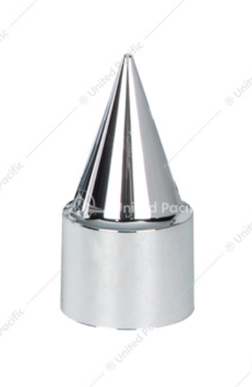 UNITED PACIFIC - 10778B : 33MM X 4-1/4" CHROME PLASTIC STILETTO NUT COVER - THREAD-ON (10-pack)