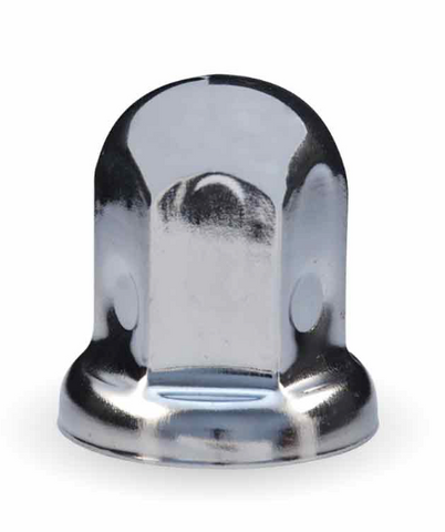 TNUT-F1 : 33mm Push On Nut Cover with Flange – Chrome Metal (10 PACK)