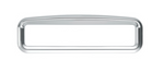 UP-20595 : CHROME BEZEL WITH VISOR FOR 4-3/8" X 7/8" KENWORTH GLOVE BOX EMBLEM
