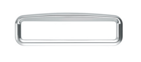UP-20595 : CHROME BEZEL WITH VISOR FOR 4-3/8" X 7/8" KENWORTH GLOVE BOX EMBLEM