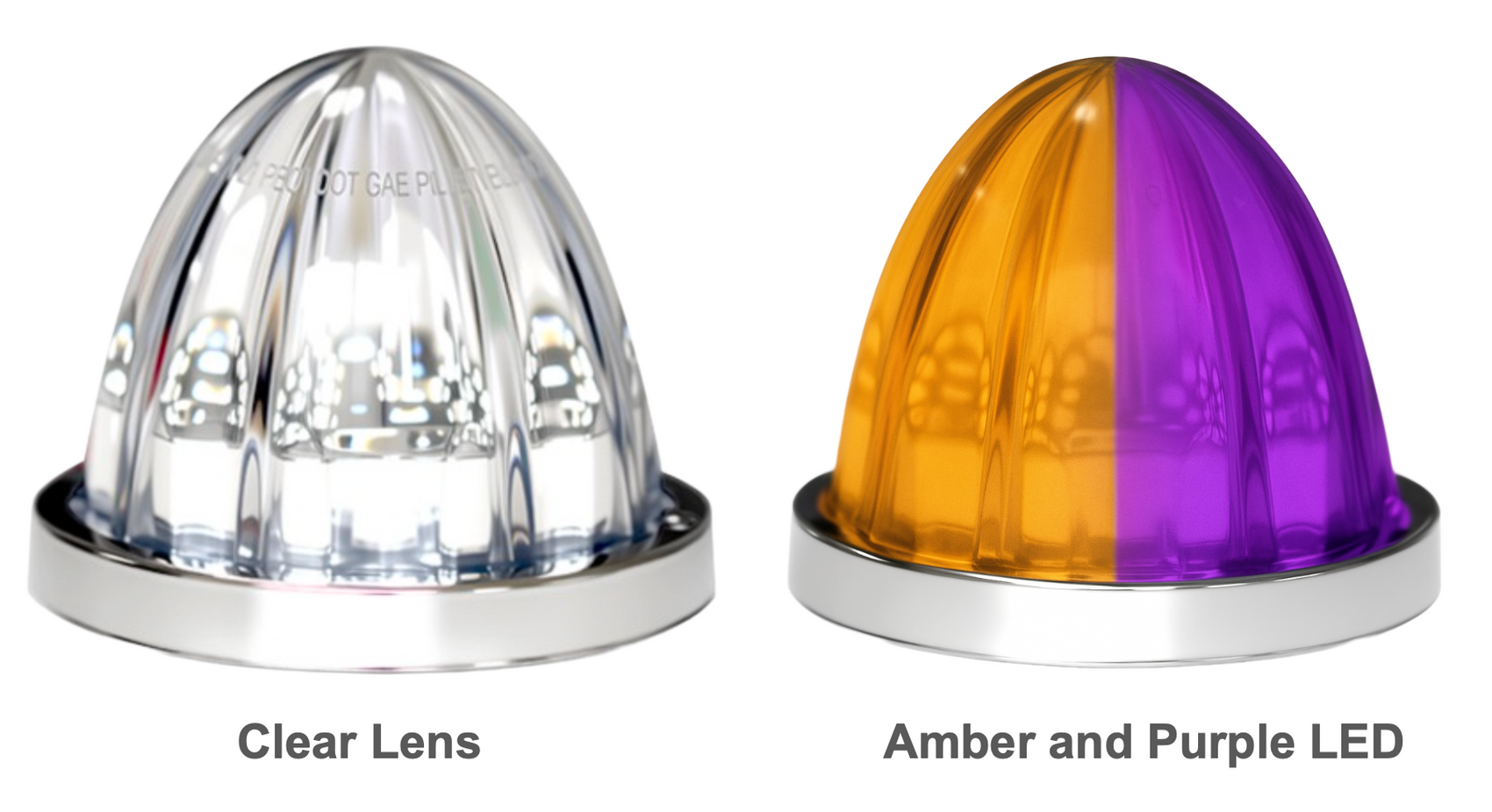 AACC-SAAP: Amber & Purple LED/Clear Lens Starlight Series Dual Colour Range