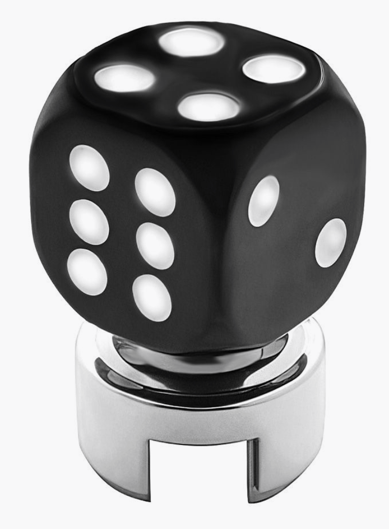 UP-70617: Black Dice Gearshift Knob With 13/15/18 Speed Adapter