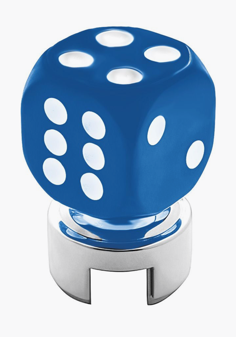 UP-70618: Blue Dice Gearshift Knob With 13/15/18 Speed Adapter