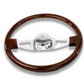 NTP - SW-2SPOKE - 18'' WOOD STEERING WHEEL WITH 2 CHROME SPOKES