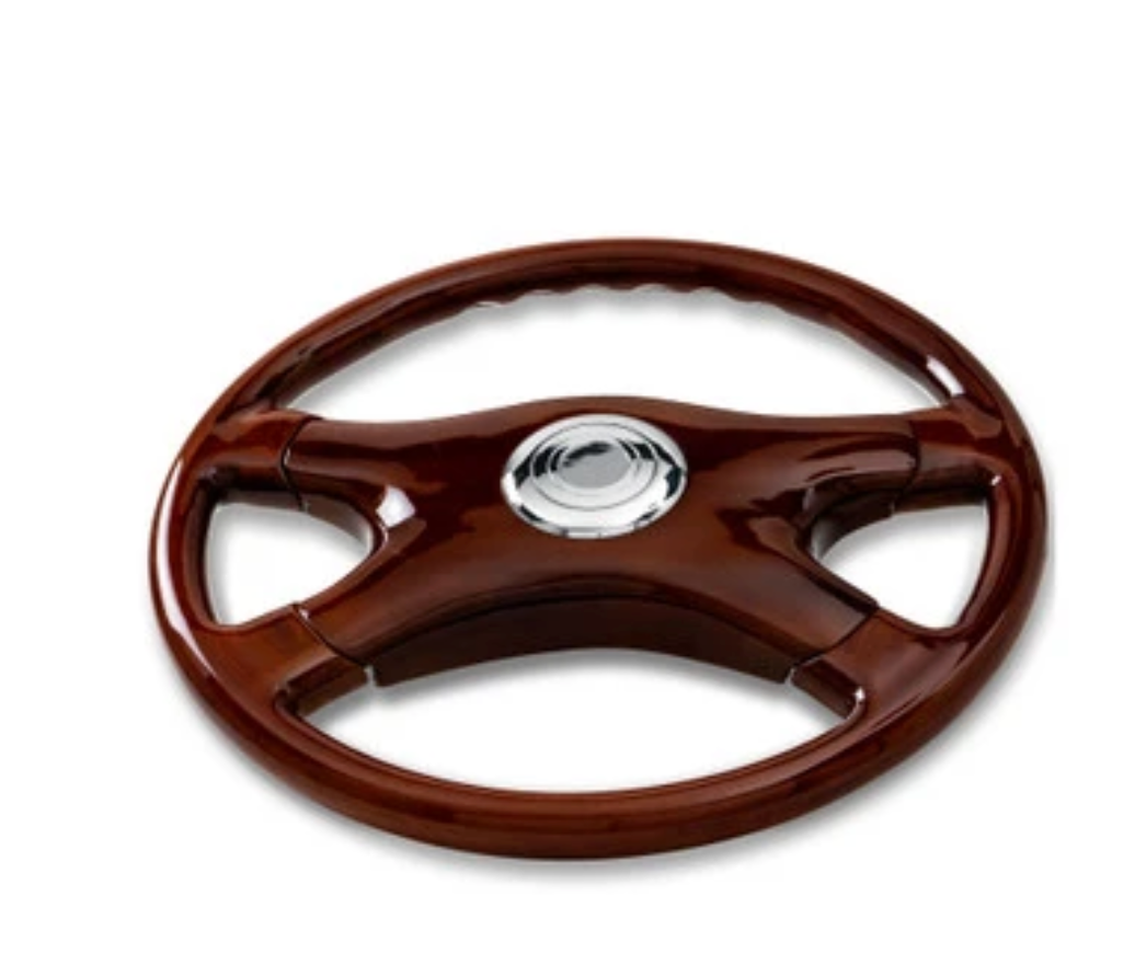 NTP - 18" ALL WOOD STEERING WHEEL WITH 4 SPOKES