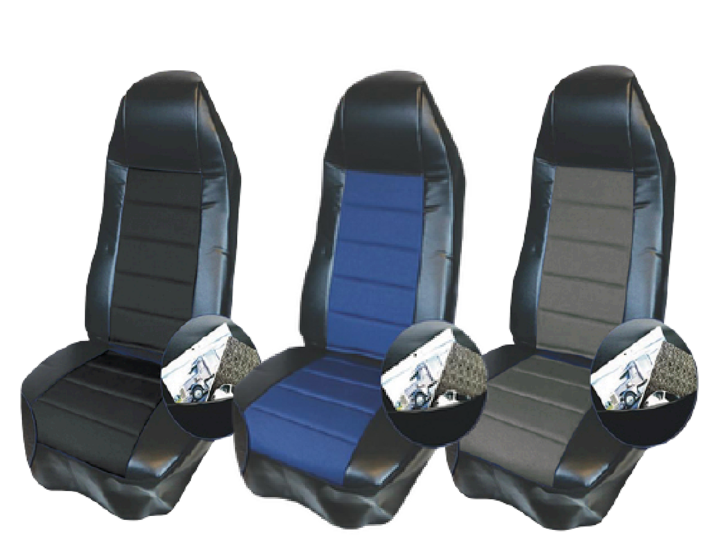 GRS-25-1505 Faux Leather Seat Cover Universal For Big Rigs Black/Black 1 Per Bag