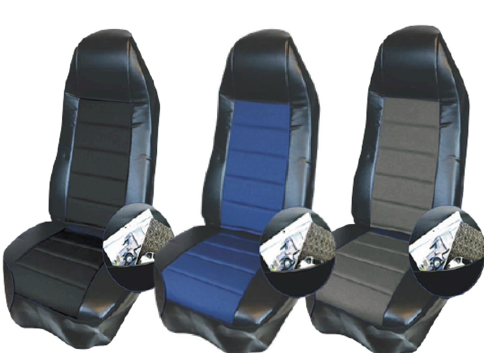 GRS-25-1508 Faux Leather Seat Cover Universal For Big Rigs Black/Gray 1 Per Bag