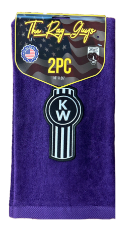 The Rag Guys - KWPU-B1 - KENWORTH Black Logo Purple Rag/Towel - Set of 2