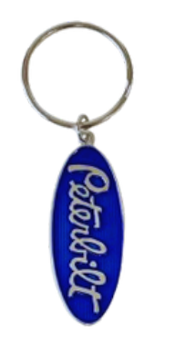AACC - PBTAG- BLV1 - Blue PETERBILT Oval Metal Keyring