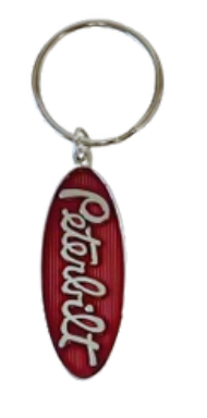 AACC - PBTAG- RV1 - Red PETERBILT Oval Metal Keyring