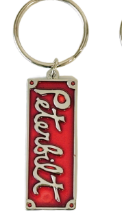 AACC - PBTAG- RV2 - Red PETERBILT Vintage Metal Keyring