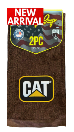 The Rag Guys - CABR-B1 - Cat Logo Brown Rag/Towel 2Pk