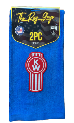 The Rag Guys - KWRB-R1 - KENWORTH Red Logo Royal Blue Rag/Towel - Set Of 2