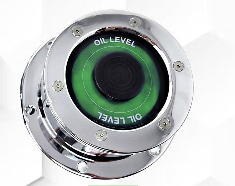 LT - CFOC-7WG : 5-1/2" Front Oil Steer Hub Cap Covers With GREEN WINDOW (Set of 2)