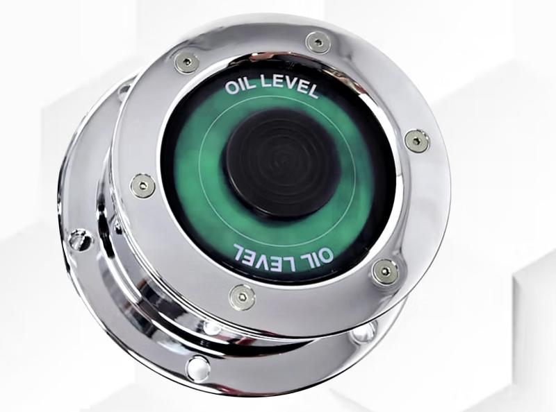 LT - CFOC-7WT : 5-1/2" Front Oil Steer Hub Cap Covers With TEAL WINDOW (Set of 2)