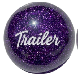 GR-TLKN-PU: Purple Glitter Trailer Brake Knob with Adapter