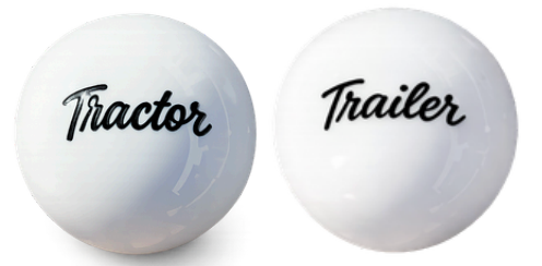 GR-TCKN/TLKN-W: Solid White Tractor & Trailer Shift Brake Knob with Adapter