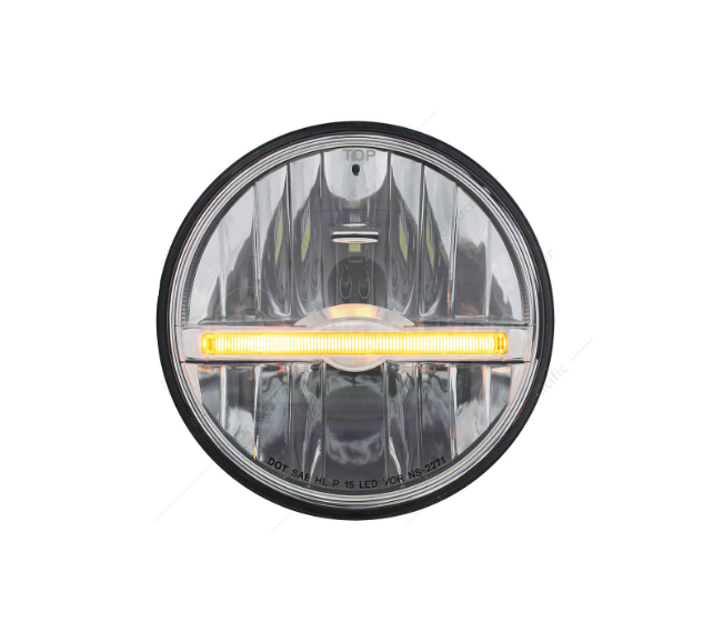 UP - 31259: ULTRALIT - 9 LED 5-3/4" LED Headlight With Amber LED Position Light Bar