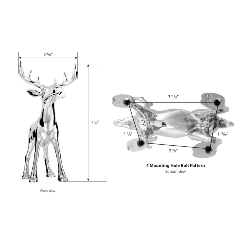 GG - 48128: Chrome Buck Hood Ornament