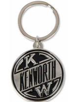 KWTAG-BV3 Black KENWORTH Retro Round Chrome Keychain