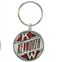 KWTAG-RV3 Red KENWORTH Retro Round Chrome Keychain